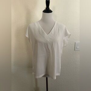 SHEIN Cream V-Neck Blouse